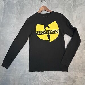 Wu-Tang Clan Black Long Sleeve Thermal Waffle Knit Hip Hop Rap Tee Shirt Size M